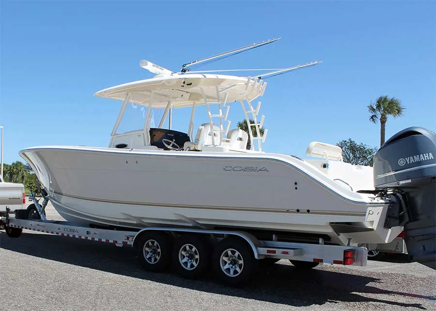 London boat loaded on a trailer for recovery and towing
